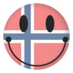 Norge Smiley Rund Klistermärke
