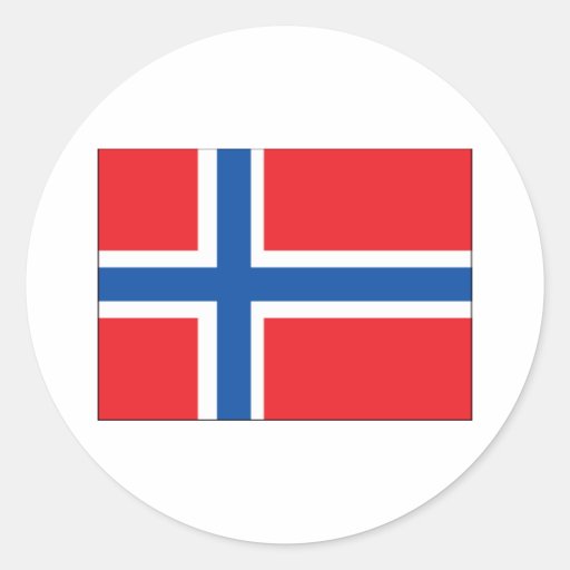 Norgeflagga Rund Klistermärke