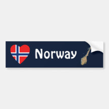 Norgeflaggahjärta + Kartabildekal