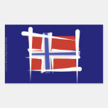 Norgen borstar flagga rektangelformade klistermärken