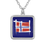 Norgen borstar flagga personliga halsband