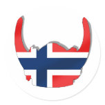 Norrmannen sjunker av den Norge viking hjälmen Rund Klistermärke