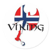 Norska Norse Norge Norge sjunker yxan Runda Klistermärken