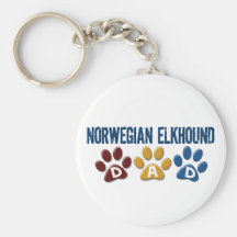 NORSKT tryck 1 för ELKHOUND-pappatass Nyckelring