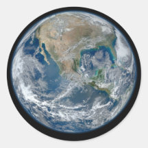 North_America_from_low_orbiting_satellite_Suomi_NP Round Stickers