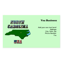 North Carolina karta och text Visitkort