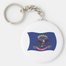 North Dakota flagga Keychain Nyckel Ringar