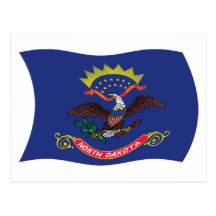 North Dakota flaggavykort
