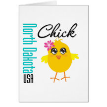 North Dakota USA chick Hälsnings Kort