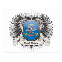 North Dakota vapensköld Vykort