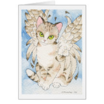 Notecard för tabby kattängelanpassade hälsnings kort