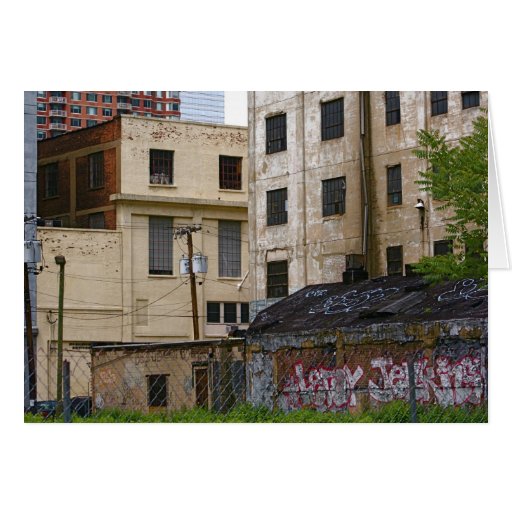 Notecards-Urban landskap med grafitti Hälsningskort