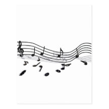 Noten, Musik Postkarte