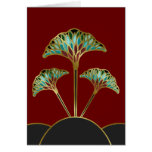 Notera kortet med art décoGinkgolöv