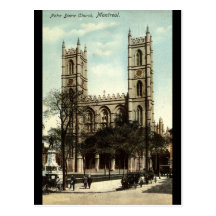 Notre Dame kyrklig Montreal vintage 1914 Vykort