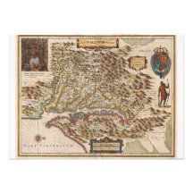 NovaVirginiae Tabula Henricus Hondius karta 1630 Unika Inbjudningar