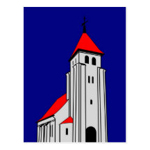 Nr. Bjert Kirke - norr Bjert kyrka Vykort