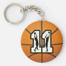 Numrera 11 basket och spelare nyckel ring