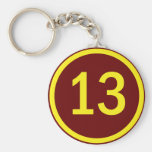 numrera 13 i en cirkla nyckel ring