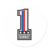 Numrera en Norge Runda Klistermärken