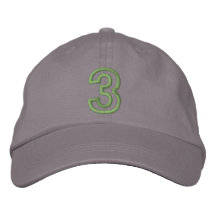"numrerar 3" litet idrotts- broderad keps
