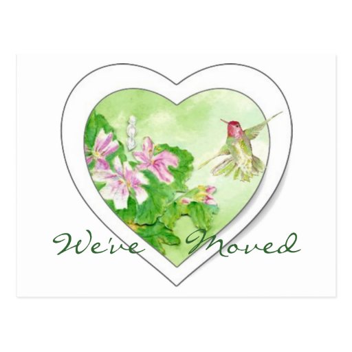Ny adress Hummingbird, ny hem- vykort