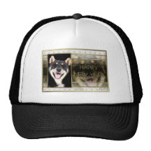 Nya år - guld- elegans - Shiba Inu - Hachi Mesh Kepsar