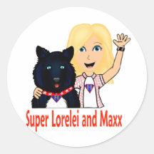 Nya Fictional hjältar toppna Lorelei och Maxx Klistermärke