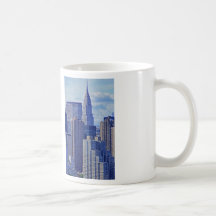 NYC-horisont: Chrysler byggnad som möts liv B1 Kaffe Koppar