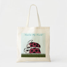 Nyckelpiga~ är du min sten! tote bags