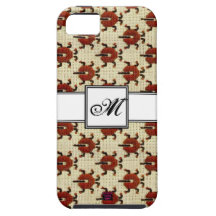 Nyckelpigan Kor-syr broderimönstermonogramen iPhone 5 Case-Mate Skal