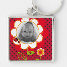 Nyckelpigan kvadrerar keychain nyckel ringar