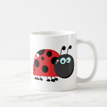 Nyckelpigatecknade figurer kaffe mugg