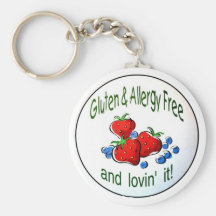 Nyckelring med "Gluten och fri allergi…", logotyp