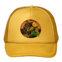 Nyckfull design för happy halloween trucker kepsar