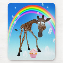 Nyckfull giraff, muffin & regnbåge mus matta