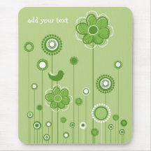 Nyckfulla fåglar & blommor Mousepad Mus Matta