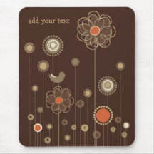 Nyckfulla fåglar & blommor Mousepad Mus Matta