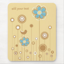 Nyckfulla fåglar & blommor Mousepad Mus Mattor