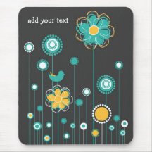 Nyckfulla fåglar & blommor Mousepad Mus Mattor