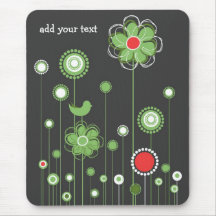 Nyckfulla fåglar & blommor Mousepad Musmatta
