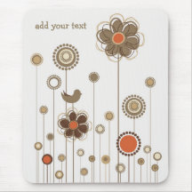 Nyckfulla fåglar & blommor Mousepad Musmatta