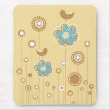 Nyckfulla fåglar & blommor Mousepad Musmattor