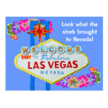 Nyfödd bebisflicka Las Vegas Vykort