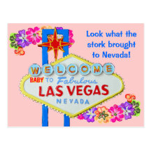 Nyfödd bebisflicka Las Vegas Vykort