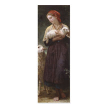 Nyfödd Lambbokmärke av William Bouguereau Visitkort Mallar