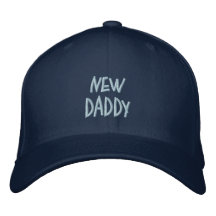 Nytt Pappa-Blått (pojken) - Saying-Hat=Embroidered Keps