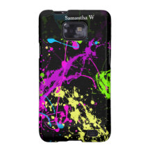 Nytt Retro neon målar splatteren på svart Galaxy S2 Fodral