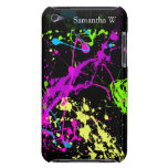 Nytt Retro neon målar splatteren på svart Barely There iPod Cases