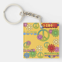 NYTT! Sixtiesfred 2-Sided Keychain Nyckelringar